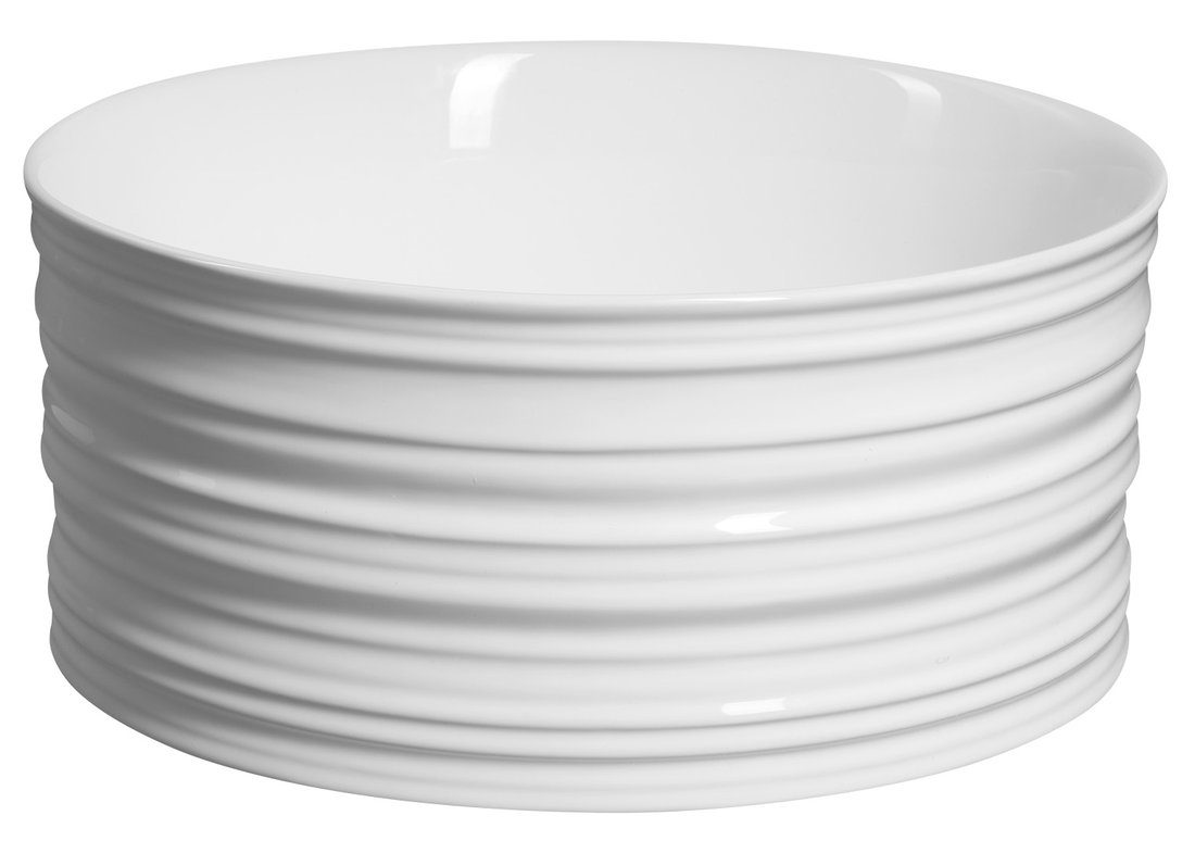 ALETTE ceramiczna umywalka okrągła nablatowa wysoka 41 cm biała ALETTE ceramiczna umywalka okrągła nablatowa wysoka 41 cm biała
