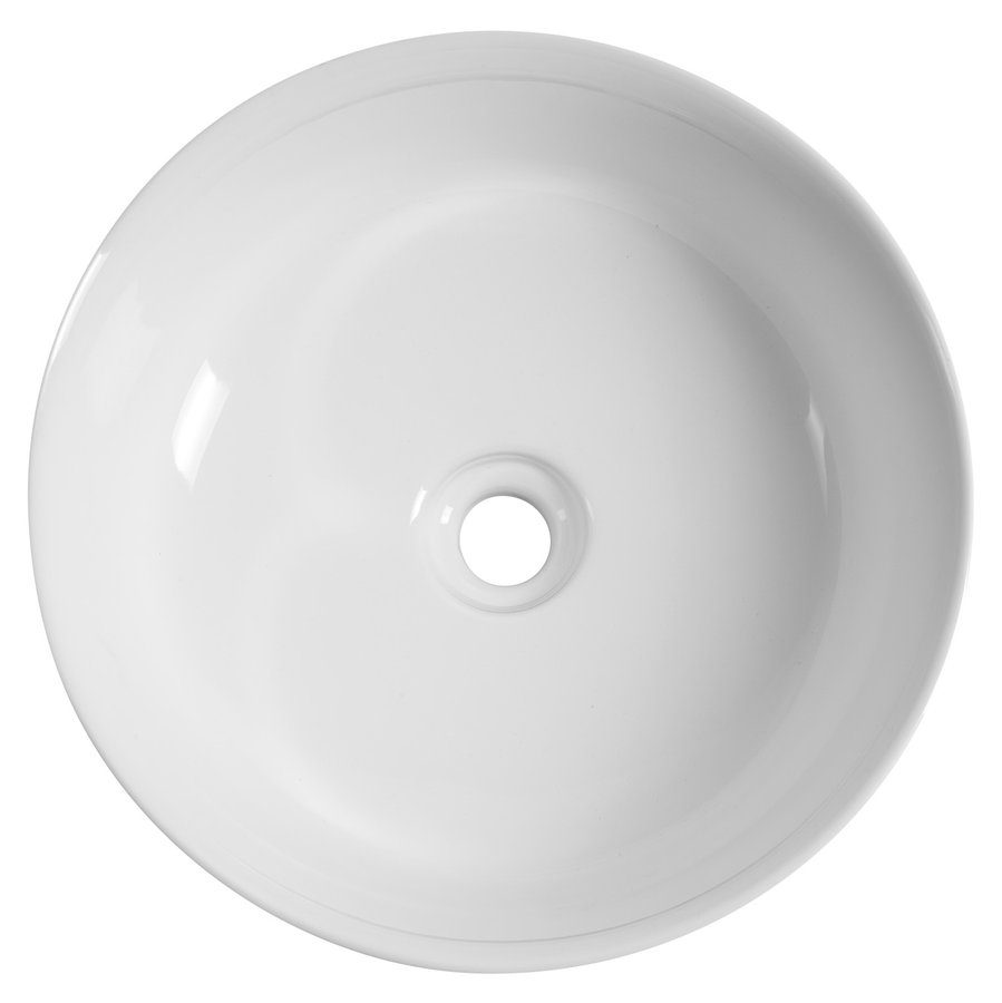 ALETTE ceramiczna umywalka okrągła nablatowa wysoka 41 cm biała ALETTE ceramiczna umywalka okrągła nablatowa wysoka 41 cm biała