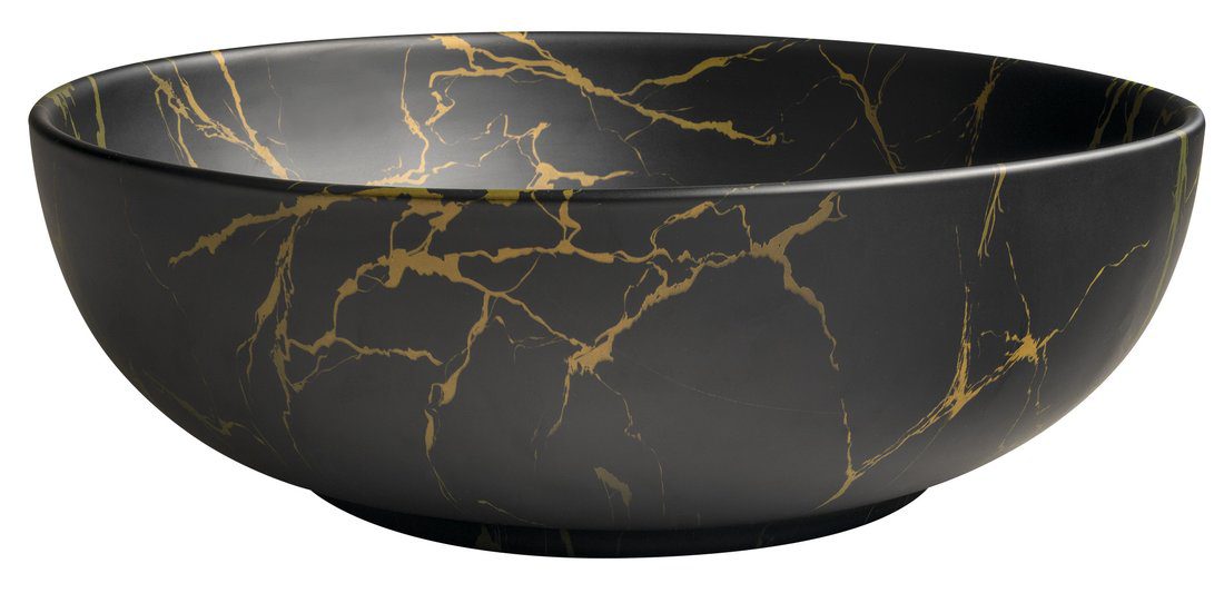 RONDANE umywalka ceramiczna nablatowa średnica 41cm marmur portoro RONDANE umywalka ceramiczna nablatowa średnica 41cm marmur portoro