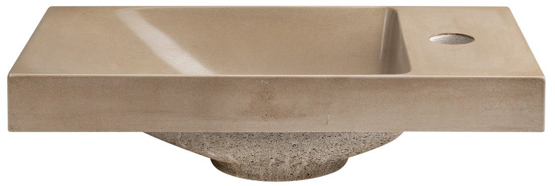 AGOS umywalka betonowa 40x22cm lewa/prawa piaskowy półpołysk AGOS umywalka betonowa 40x22cm lewa/prawa piaskowy półpołysk