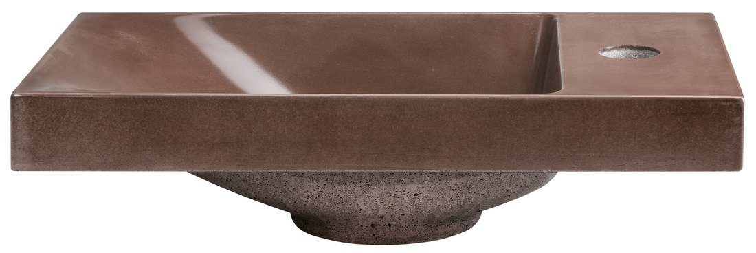 AGOS umywalka betonowa 40x22cm lewa/prawa ciemnobrązowy półpołysk AGOS umywalka betonowa 40x22cm lewa/prawa ciemnobrązowy półpołysk