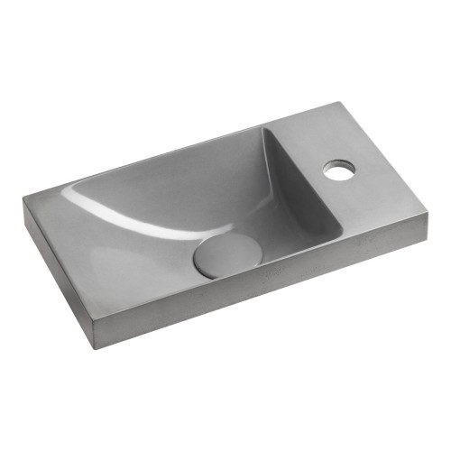 AGOS umywalka betonowa 40x22cm lewa/prawa szary półpołysk