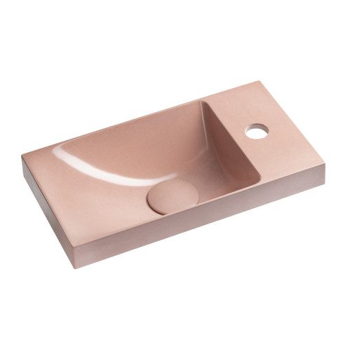 AGOS umywalka betonowa 40x22cm lewa/prawa różowy połysk