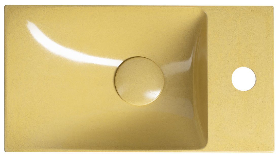 AGOS umywalka betonowa 40x22cm lewa/prawa żółty półpołysk AGOS umywalka betonowa 40x22cm lewa/prawa żółty półpołysk