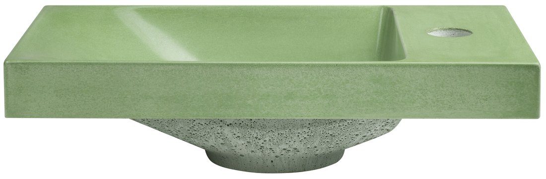 AGOS umywalka betonowa 40x22cm lewa/prawa zielony półpołysk AGOS umywalka betonowa 40x22cm lewa/prawa zielony półpołysk