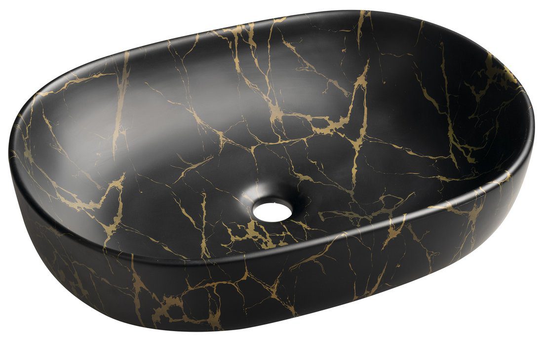 CALEO umywalka ceramiczna nablatowa 60x42cm marmur portoro CALEO umywalka ceramiczna nablatowa 60x42cm marmur portoro