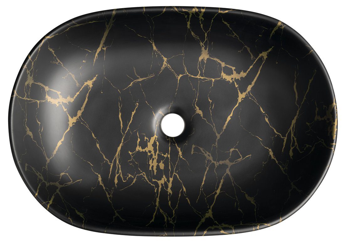 CALEO umywalka ceramiczna nablatowa 60x42cm marmur portoro CALEO umywalka ceramiczna nablatowa 60x42cm marmur portoro