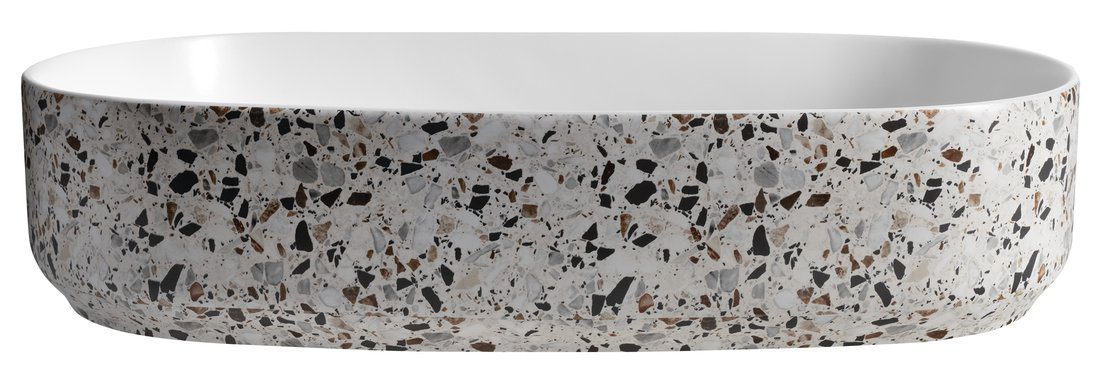 INFINITY OVAL umywalka ceramiczna nablatowa, 55x36cm, terrazzo INFINITY OVAL umywalka ceramiczna nablatowa, 55x36cm, terrazzo