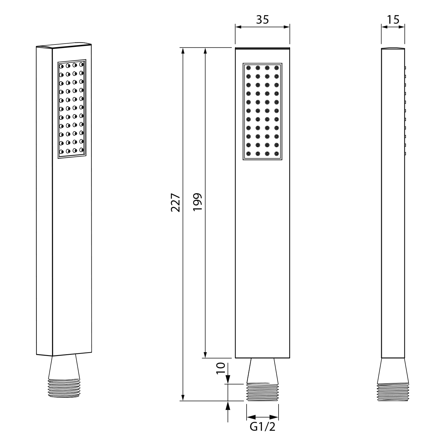 Słuchawka prysznicowa, 200mm, gun metal Słuchawka prysznicowa, 200mm, gun metal
