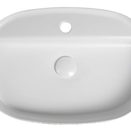 INFINITY OVAL umywalka ceramiczna nablatowa, 60x40cm, terrazzo