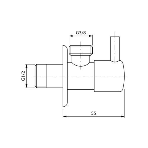 Zawór narożny z ceramicznym pokrętłem 1/2"x3/8", gun metal