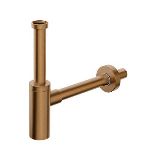 INOXMATER syfon umywalkowy 5/4", odpływ 32mm, stal nierdzewna/miedź mat