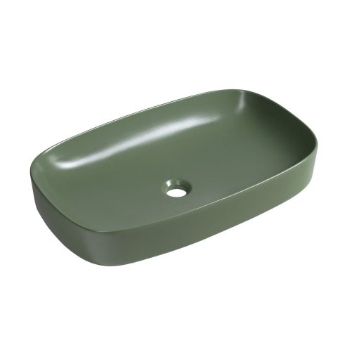 MATTEO umywalka ceramiczna nablatowa 65x40cm, zielony mat
