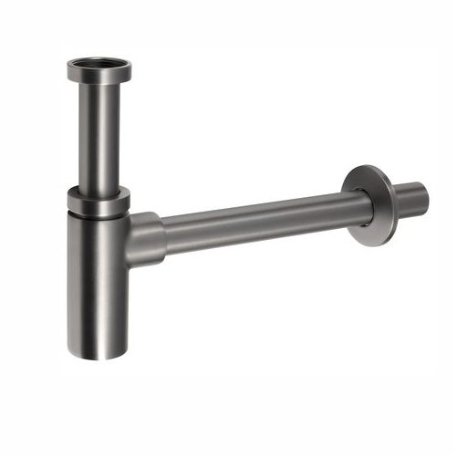 Syfon umywalkowy 5/4", odpływ 32mm, okrągły, gun metal