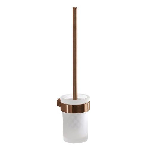 PIRENEI wisząca szczotka do WC, szkło mleczne, miedź/mat