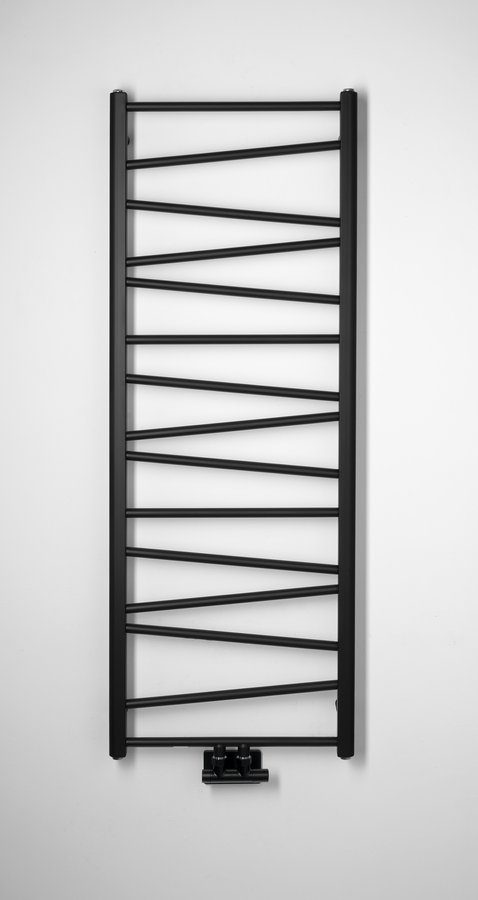 ANNALISA grzejnik łazienkowy 500x1375mm, podłączenie centralne, czarny mat ANNALISA grzejnik łazienkowy 500x1375mm, podłączenie centralne, czarny mat