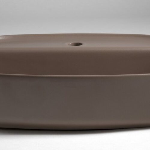 INFINITY OVAL umywalka ceramiczna nablatowa, 60x40cm, taupe