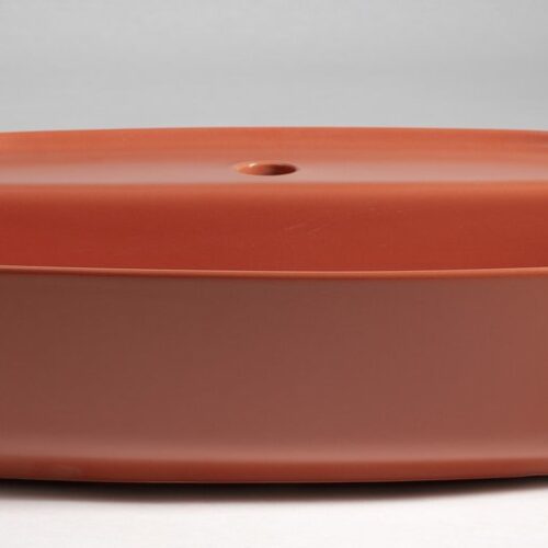 INFINITY OVAL umywalka ceramiczna nablatowa, 60x40cm, terracotta