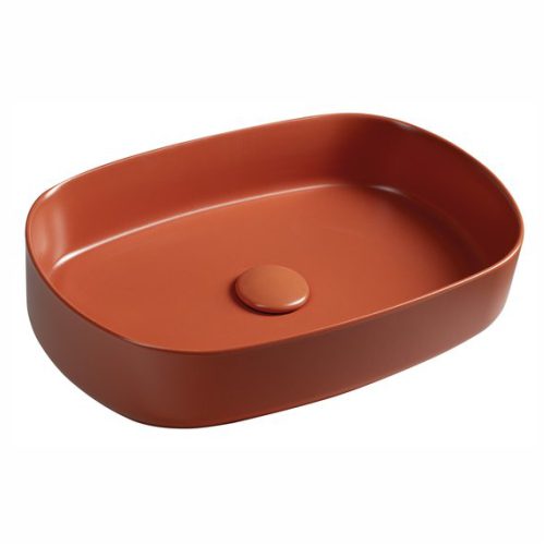 INFINITY OVAL umywalka ceramiczna nablatowa 55x36cm, terracotta