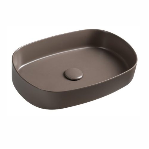INFINITY OVAL umywalka ceramiczna nablatowa 55x36cm, taupe