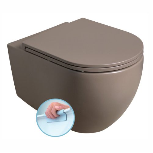INFINITY miska WC wisząca, Rimless, 36,5x53cm, taupe